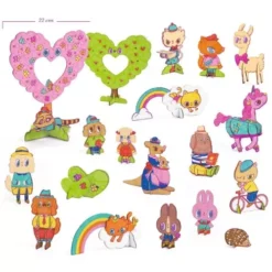 Djeco 3D Kleurplaat Speelfiguren – Schattige Dieren -Djeco Speelgoed dj08007 djeco 3d kleurplaat speelfiguren schattige dieren1 4