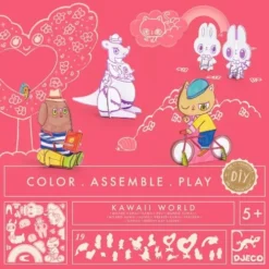 Djeco 3D Kleurplaat Speelfiguren – Schattige Dieren