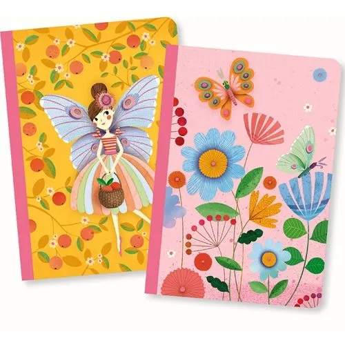 djeco A6 notitieboekje rose - 2st Djeco A6 Notitieboekje Rose - 2st -Djeco Speelgoed djeco 2 notitieboekjes rose 1