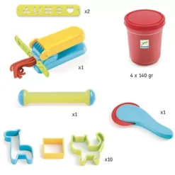 Djeco Boetseerklei Met 4 Potjes En 15 Accessoires -Djeco Speelgoed djeco boetseerklei met 4 potjes en 15 accessoires 1