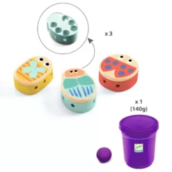 Djeco Boetseerklei Met Insecten - Myplastibugs - 3st -Djeco Speelgoed djeco boetseerklei myplastibugs2