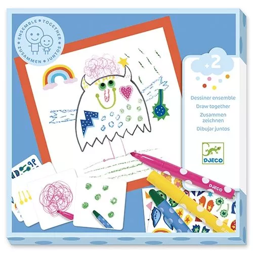 djeco tekenspel samen tekenen - monsters Djeco Tekenspel Samen Tekenen - Monsters -Djeco Speelgoed djeco kaartspel little monsters