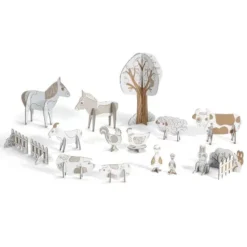 Djeco 3D Kleurplaat Speelfiguren - Boerderij -Djeco Speelgoed djeco kleurplaat 3d speelfiguren boerderij3