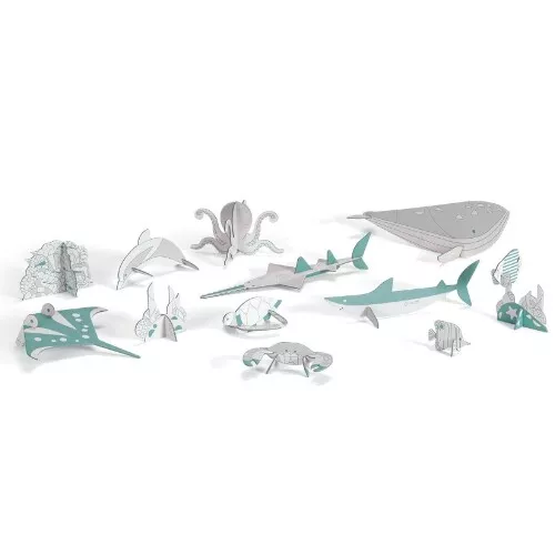 djeco 3D kleurplaat speelfiguren - oceaan Djeco 3D Kleurplaat Speelfiguren - Oceaan -Djeco Speelgoed djeco kleurplaat 3d speelfiguren oceaan3