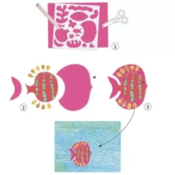 Djeco Knutselset Collage Vissen 4 Djeco Knutselset Collage Vissen -Djeco Speelgoed djeco knutselset collage vissen 1