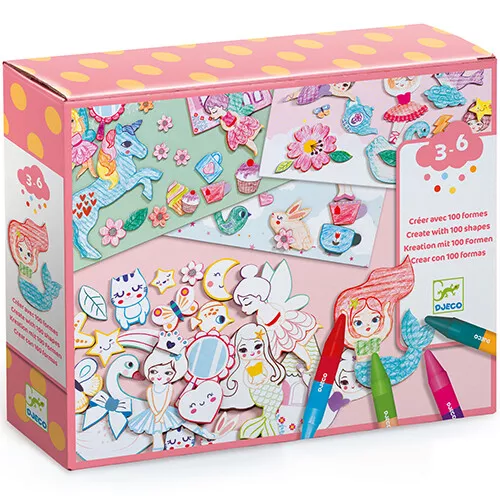 Djeco Knutselset Creëren Met 100 Vormen - Meisjes -Djeco Speelgoed djeco knutselset cre ren met 100 vormen meisjes 6