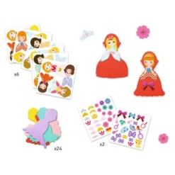 Djeco Knutselset Creëren Met Stickers - Prinsessen -Djeco Speelgoed djeco knutselset cre ren met stickers prinsessen