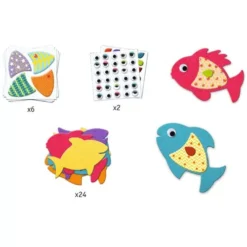 Djeco Knutselset Creëren Met Stickers - Vissen -Djeco Speelgoed djeco knutselset cre ren met stickers vissen 2