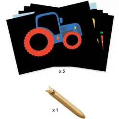 Djeco Kraskaarten Voertuigen -Djeco Speelgoed djeco kraskaarten voertuigen 1