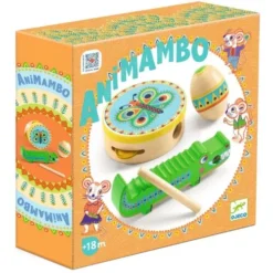 Djeco Percussie Set Tamboerijn, Maracas, Guiro Animambo - 3st -Djeco Speelgoed djeco muziekinstrumenten pecussie animambo 3st1
