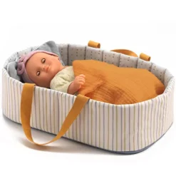 Djeco Poppenreiswieg Pomea - Blauw - 36 Cm -Djeco Speelgoed djeco poppenreiswieg blauw 2