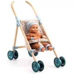 Djeco Poppenwagen Pomea - Geblokt -Djeco Speelgoed djeco poppenwagen pomea geblokt 2
