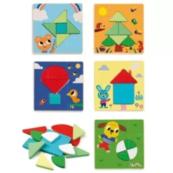 Djeco Puzzel Tangramini - 6x12st 4 Djeco Puzzel Tangramini - 6x12st -Djeco Speelgoed djeco puzzel tangramini1