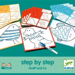 Djeco Tekenkaarten Step By Step - Dieren - Graff' And Co